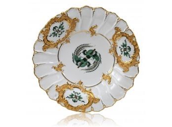 Antique (ca. 1924-1934) Meissen Gilded Porcelain Cabinet Charger Plate