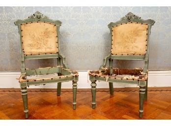 Pair Of Eastlake High Quality Solid Wood Chair Frames