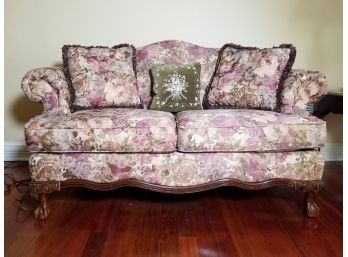 Vintage-style Schnadig Floral Patterned Upholstered Love Seat