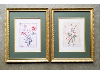 2 Framed Original Watercolor Botanical Paintings
