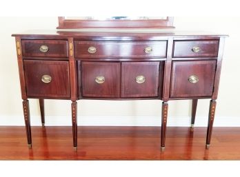 Beautiful Federal Style Inlaid Serpentine Sideboard W/ Custom Table Pads