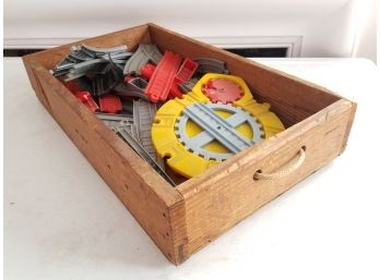 Hot Wheels Track Building Set In Vintage Wooden Crate