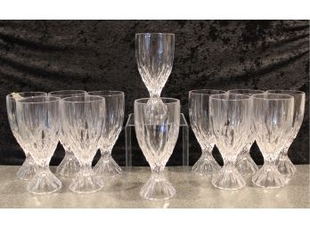 Set Of Handsome Crystal Wine/Water Goblets