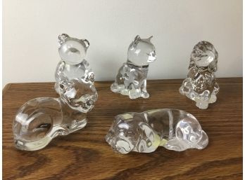 Glass Crystal Bears, Dogs, Cats