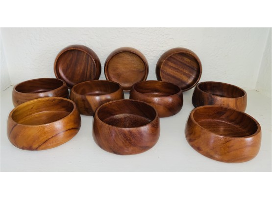 Group Of Ten Wood Bowls