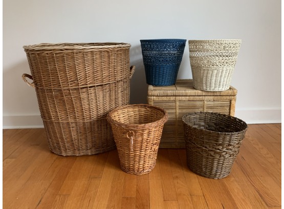 Group Six Of Wicker Items