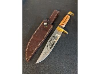 Chipaway Cutlery Hunting Knife With Leather Sheath