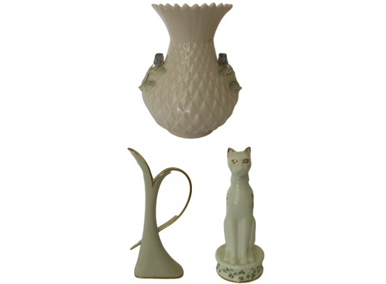 Trio Of Small Porcelains Including Belleek And Royal Tara