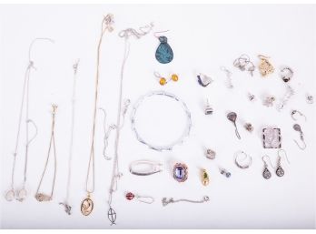Assortment Of Silver Jewelry, Many Marked Sterling