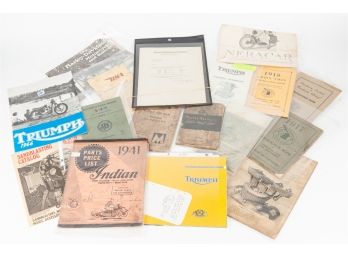 Fantastic Collection Of Antique & Vintage Motorcycle Manuals & Memorabilia