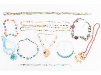 Multi-Colored Beaded Necklace Collection