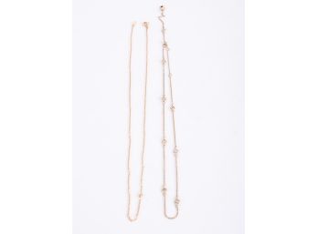 Pair Of Gold Tone Chain Necklaces