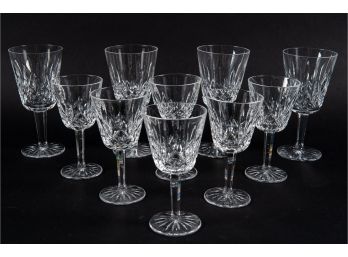 Set Of Six Fine Waterford Crystal Wine Glasses