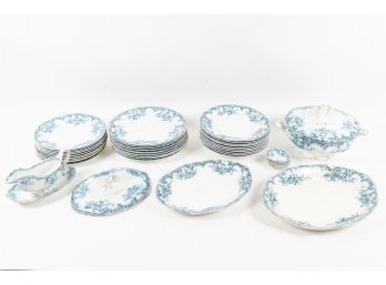 Vintage Furnivals Dinnerware In Blue 'Versailles' Pattern
