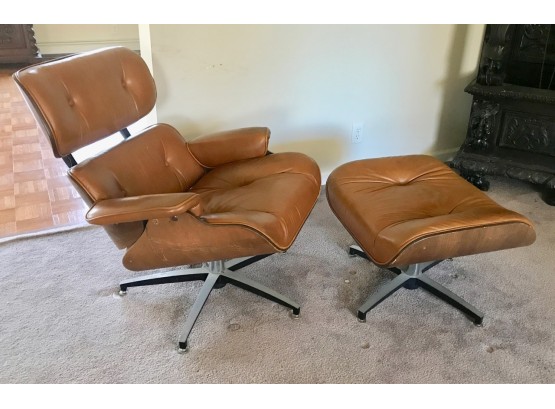 Mid-C Eames Style Reclining Chair & Ottoman By Middletown Manufacturing Co. #1