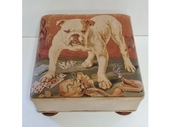 Decorator Tapestry Bulldog Foot Stool / Ottoman