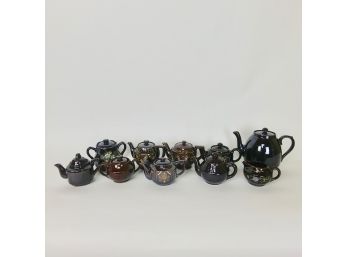 Japanese Brown Glazed Teapots (10)
