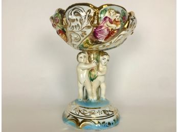 Capodimonte Pedestal Bowl With Central Figures