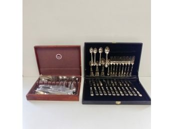 Two Sets Of Flatware In Cases