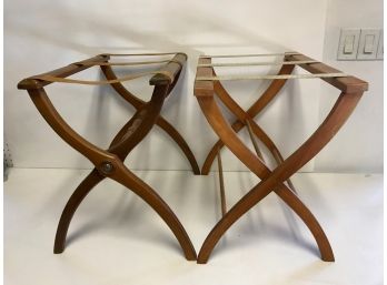 Two Wooden Luggage Stands