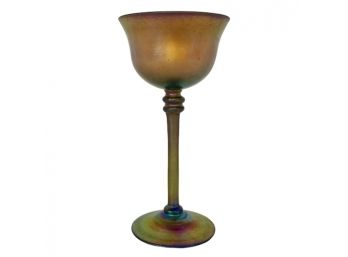 Exceptional Louis Comfort TIFFANY Favrile Gold Iridescent Hand Blown Stemware
