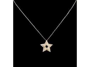 10k Gold Diamond Star Necklace