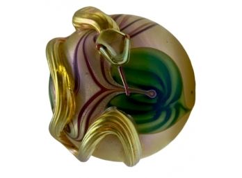 ORIENT & FLUME Art Glass Serpents And Lily Pads Paperweight