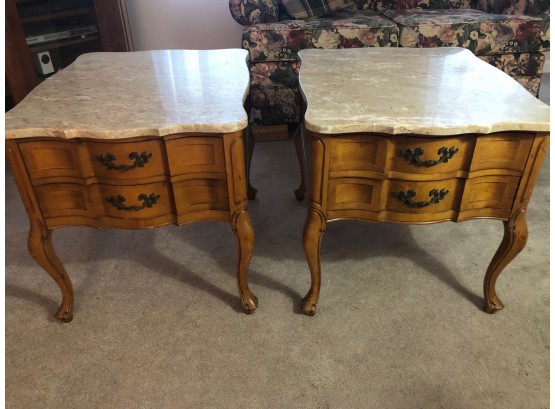 Pair Of Marble End Tables