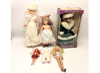 Mixed Lot Of Vintage Used Plastic Cloth Dolls Effanbee Collector’s Choice Genuine Fine Bisque Porcelain