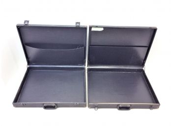 Two Vintage Used Black Large Storage Carrying Cases 27” X 21” X 3.875”