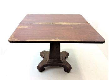 Antique Old Wood Wooden Folding Top Table