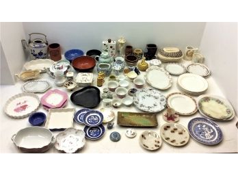 Large Mixed Lot Of Vintage Used Ceramic Pottery Plates Dishes Teapots Cups