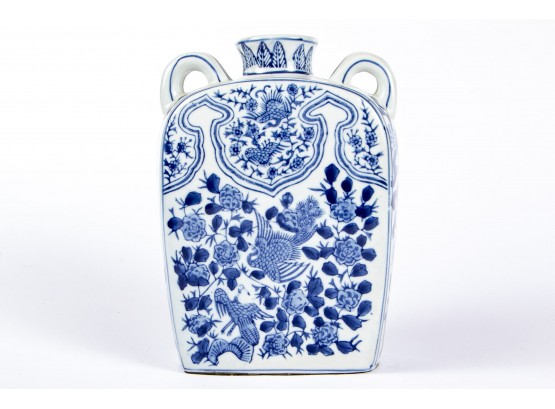 Decorative Blue & White Porcelain Bottle