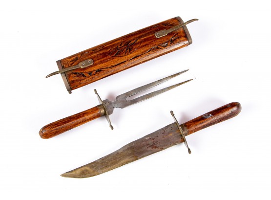 India Carving Set With  Sheath