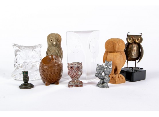 A Collection Of Owl Figures