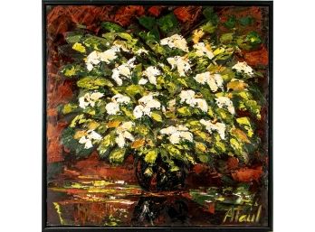 A. Paul Signed Floral Still Life Pallet Oil Painting