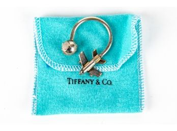 Tiffany  & Co. Stering Silver Global Key Ring With Pouch
