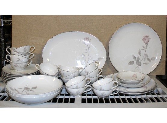 Vintage AS Japan French Rose Porcelain Dinnerware Set