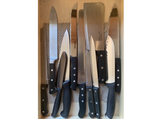 Group OfEleven Chef & Kitchen Knives By Henckels, Chef Cutlery, Precis & Farberware