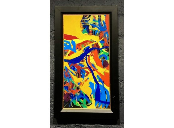 Colorful Abstract Painting Signed Aaron Dereck