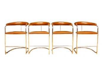 Set Of Four Bauhaus Design Anton Lorenz Chrome And Vinyl Cantilever Chairs By Gordon International