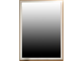 Large Mirror With White Wood Border Frame
