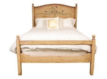 The Farmhouse Collection Queen Size Hand Painted Wood Bed With Shifman Mattress And Boxspring