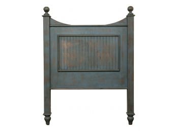 Distressed Painted Twin Size Headboard With Railings