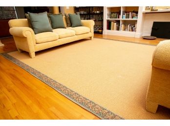 Hand Woven Sisal Area Rug With Tapestry Border (15' X 10')