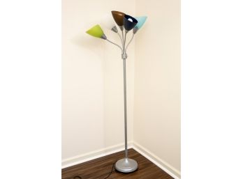 Five Light Floor Lamp With Multi-Colored Shades