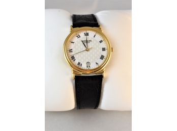 Raymond Weil Geneve Unisex White Dial Black Leather Band Watch 5531