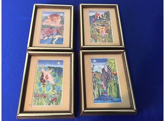 Set Of 4 Animal Prints