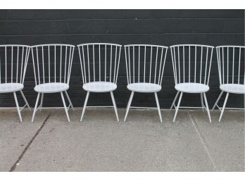 Great Looking Set Of 8 HIGHBACK Modern Metal Chairs!