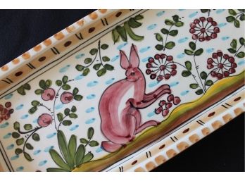 Great Portugese Rabbitt Ceramic Serving Tray Made By FACERAMA!